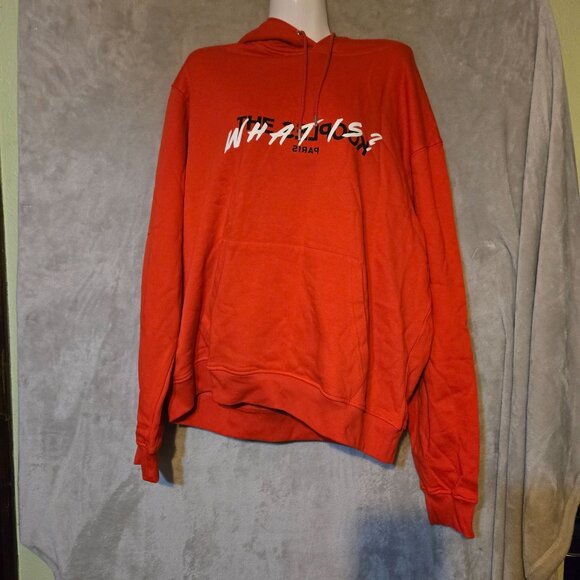The Kooples Men's Athleisure Sportwear Casual Comfy Red "What Is?" Hoodie Sz XL - Picture 2 of 8